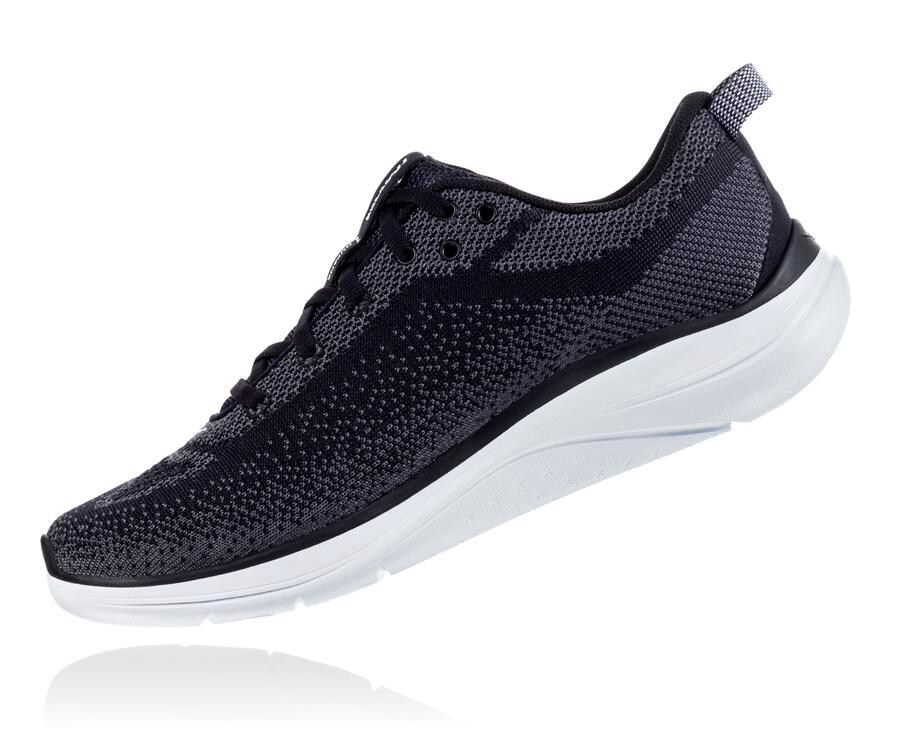 Hoka One One Womens Running Shoes - Hupana Flow - Black/White - JIPO32185